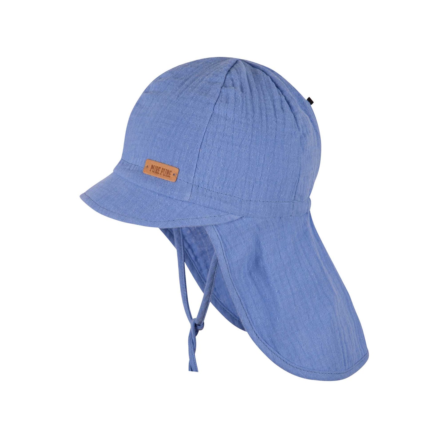 Musselin Mütze mit Nackenschutz UV-50+, bluebell