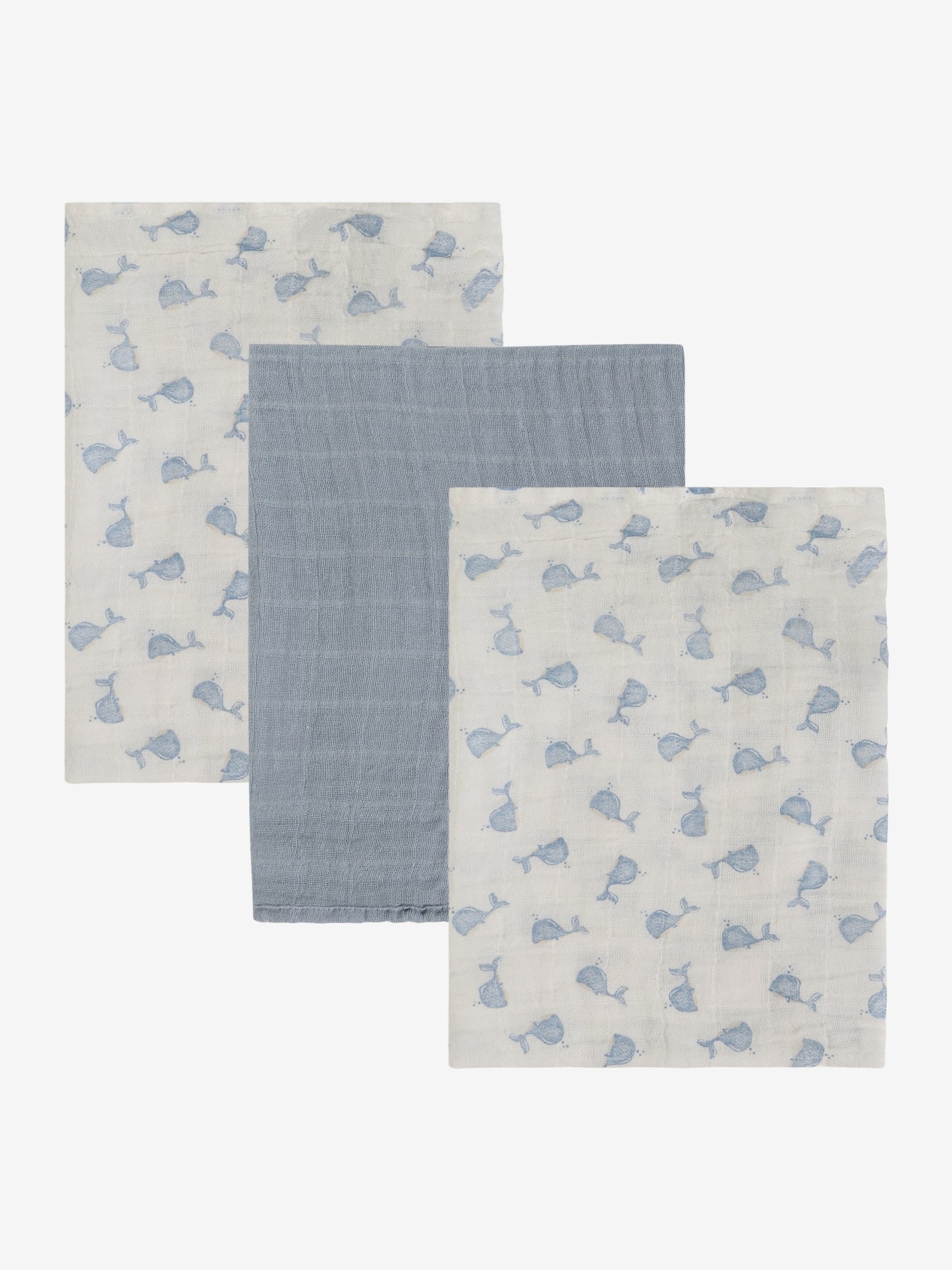 Musselin Nuschi 3er Set aus Bio Baumwolle, Ashley Blue