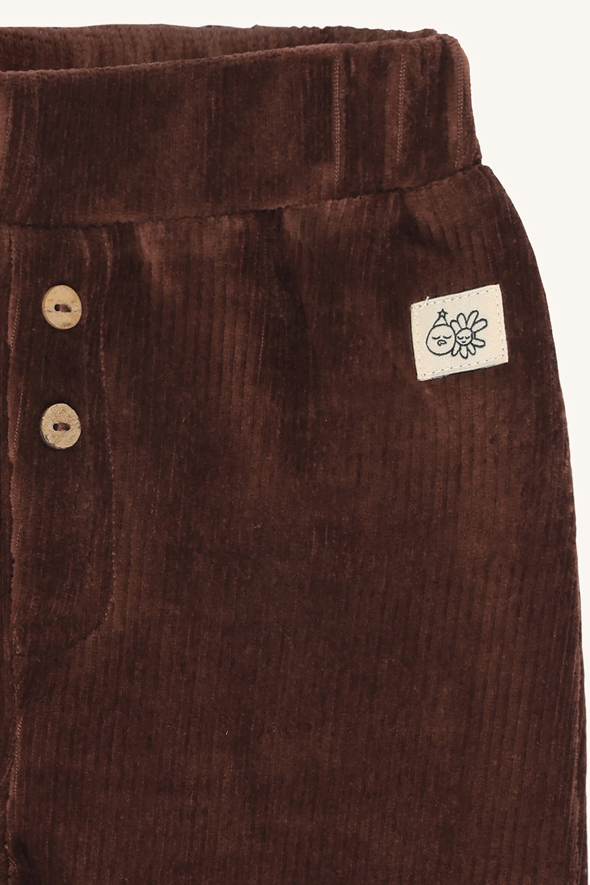 Detail der braunen Hust & Claire Gus Rippvelour Babyhose