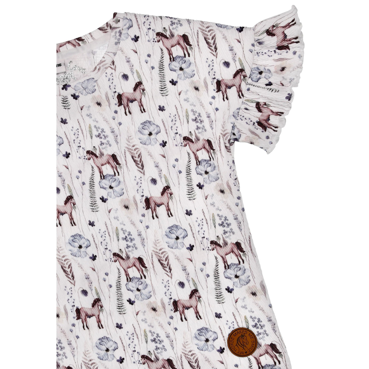 Kinder Bluse mit Pferdeprint und Blumen für Mädchen – leichte Sommerbluse bei Bärechind Kinderladen Winterthur Schweiz