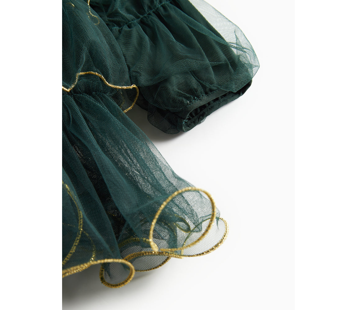 Weihnachtskugel-Anhänger am MarMar Tüllkleid Dark Leaf bei Bärechind