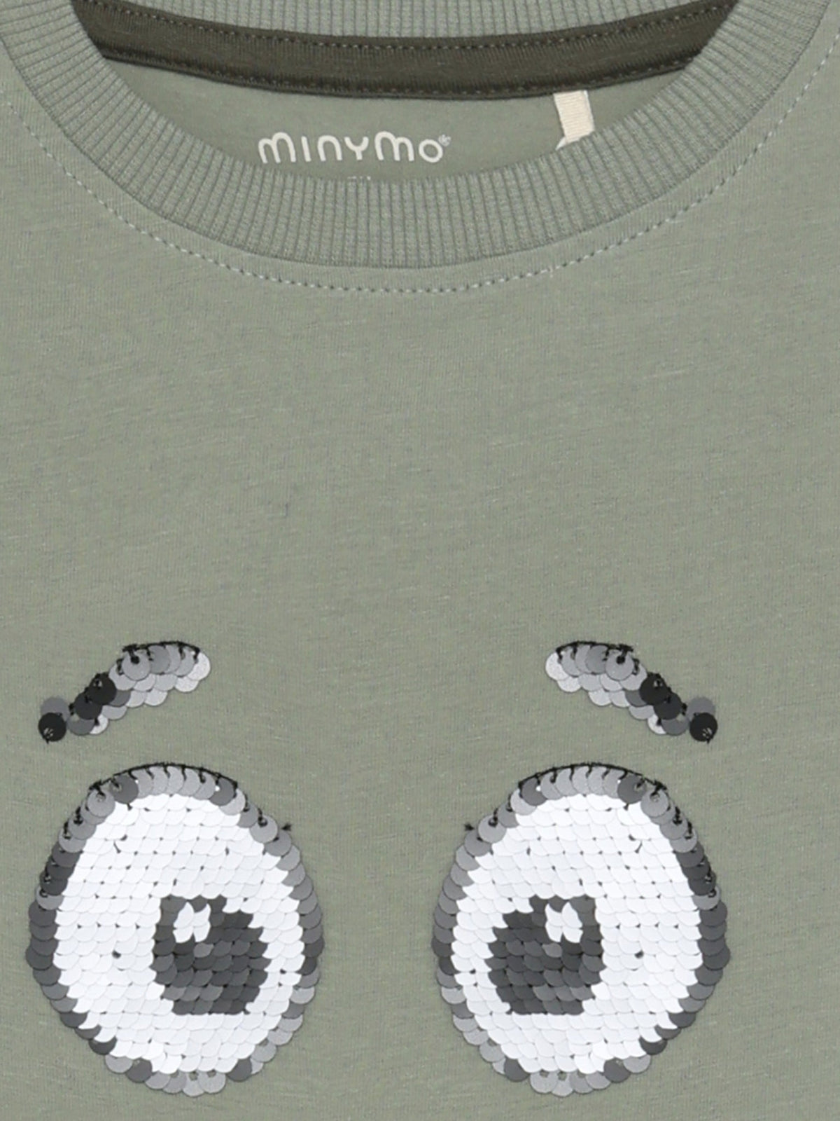 Nahaufnahme Wendepailletten Augen auf Minymo Shirt Shadow