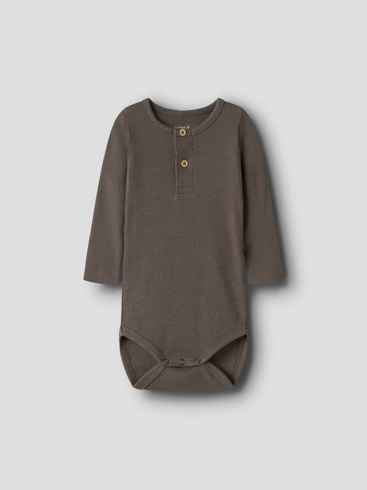 Name It Baby Body aus weichem Rippstoff in Braun für Babys im Bärechind Winterthur