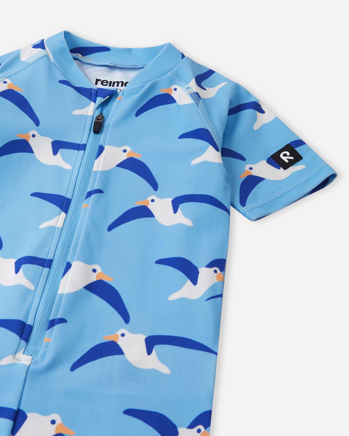 Detail Möwen Muster UV Overall Kinder elastisches Material nachhaltige Bademode