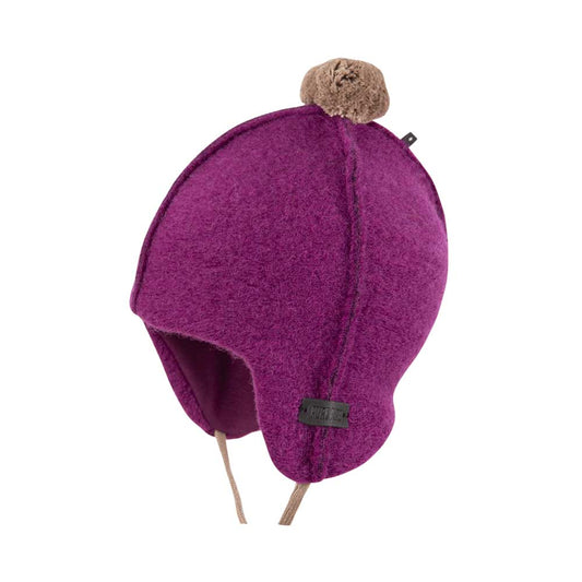 Pure Pure Wollwalk Bommelmütze, Purple-wine