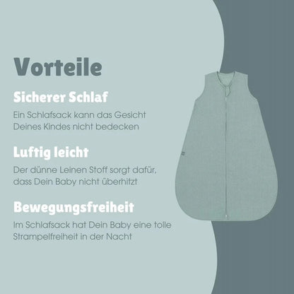 Leinen Schlafsack 0.5 TOG mint