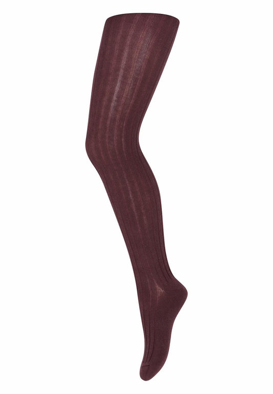*Wolle Strumpfhose rib, weinrot