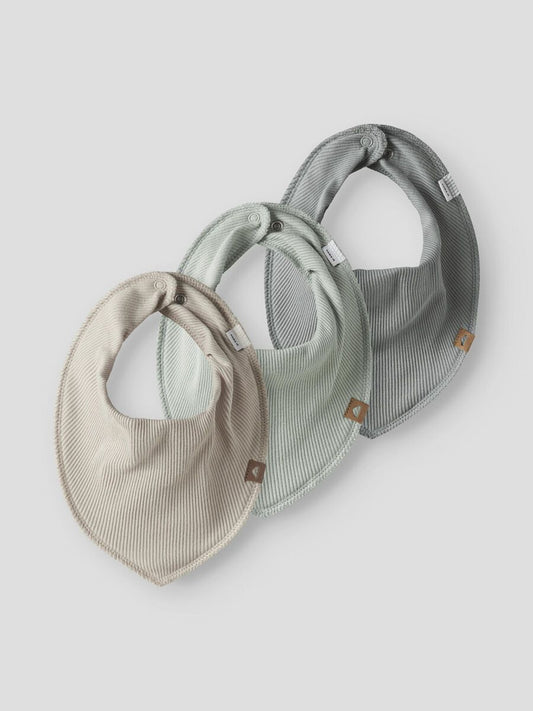 3er-Pack Baumwoll-Lätzchen mit Fleece, Aqua Gray