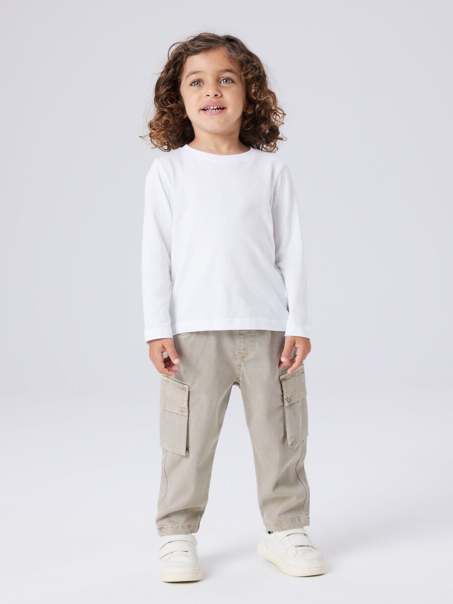 Kinder Cargo-Hose aus TENCEL™ Twill, beige chinchilla