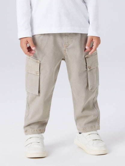 Kinder Cargo-Hose aus TENCEL™ Twill, beige chinchilla