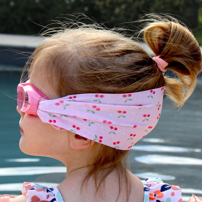 Kinder Taucherbrille, blau mit Kirsch-Muster (4-7 Jahre)