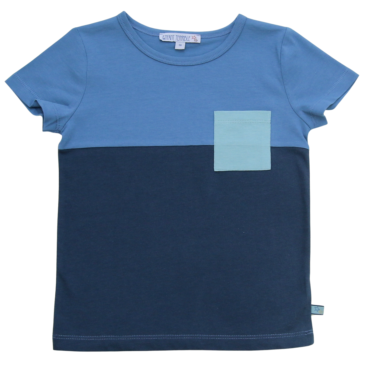 T-Shirt Farbblock, midnight-jeansblue