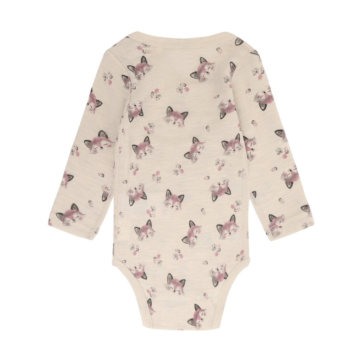 CeLaVi Merino Body Baby mit Fuchsprint in Lilas, Rückansicht