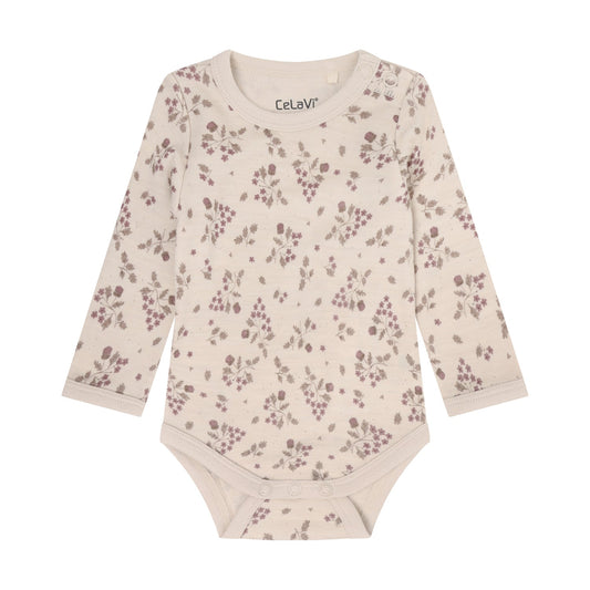 CeLaVi Body Baby mit Blumenprint in Grape Shake, Vorderansicht