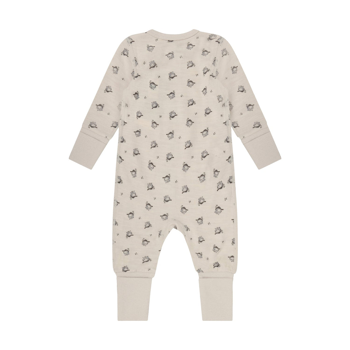 CeLaVi Strampler Baby mit Eulenprint in Mocha Meringue, Rückansicht