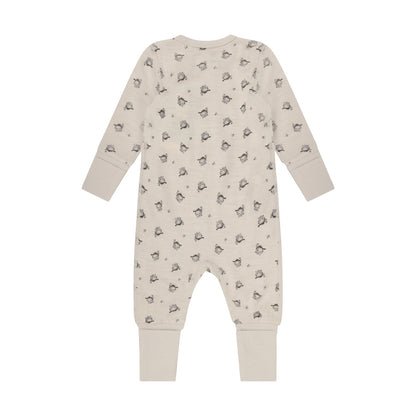 CeLaVi Strampler Baby mit Eulenprint in Mocha Meringue, Rückansicht