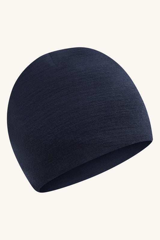 Florio Wolle/Bambus Übergangsmütze, navy