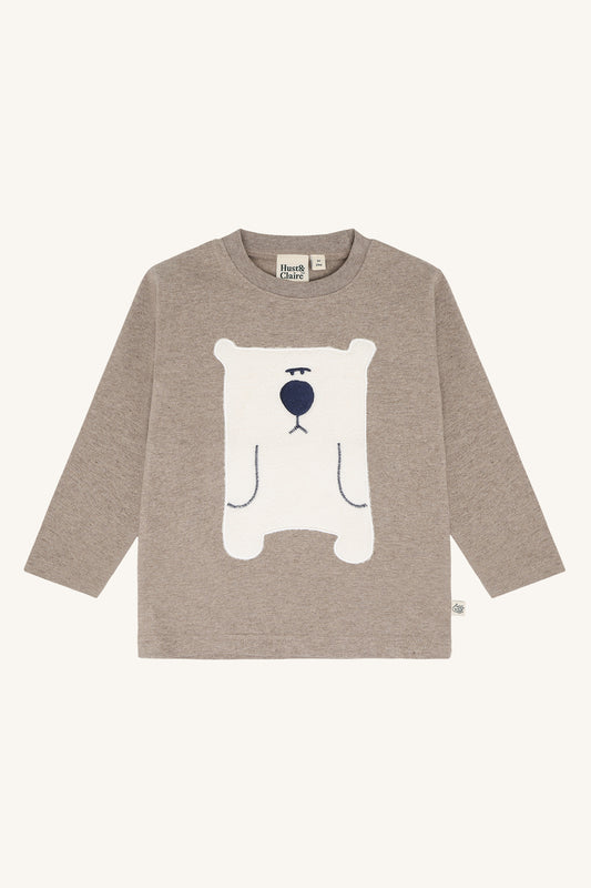 Anton Langarmshirt Bärenprint, Kangaroo Melange