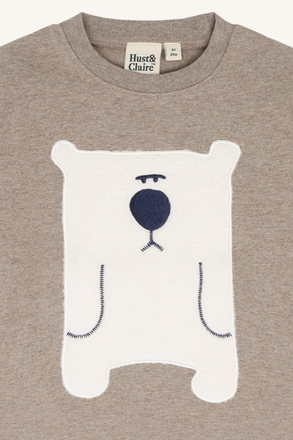 Anton Langarmshirt Bärenprint, Kangaroo Melange