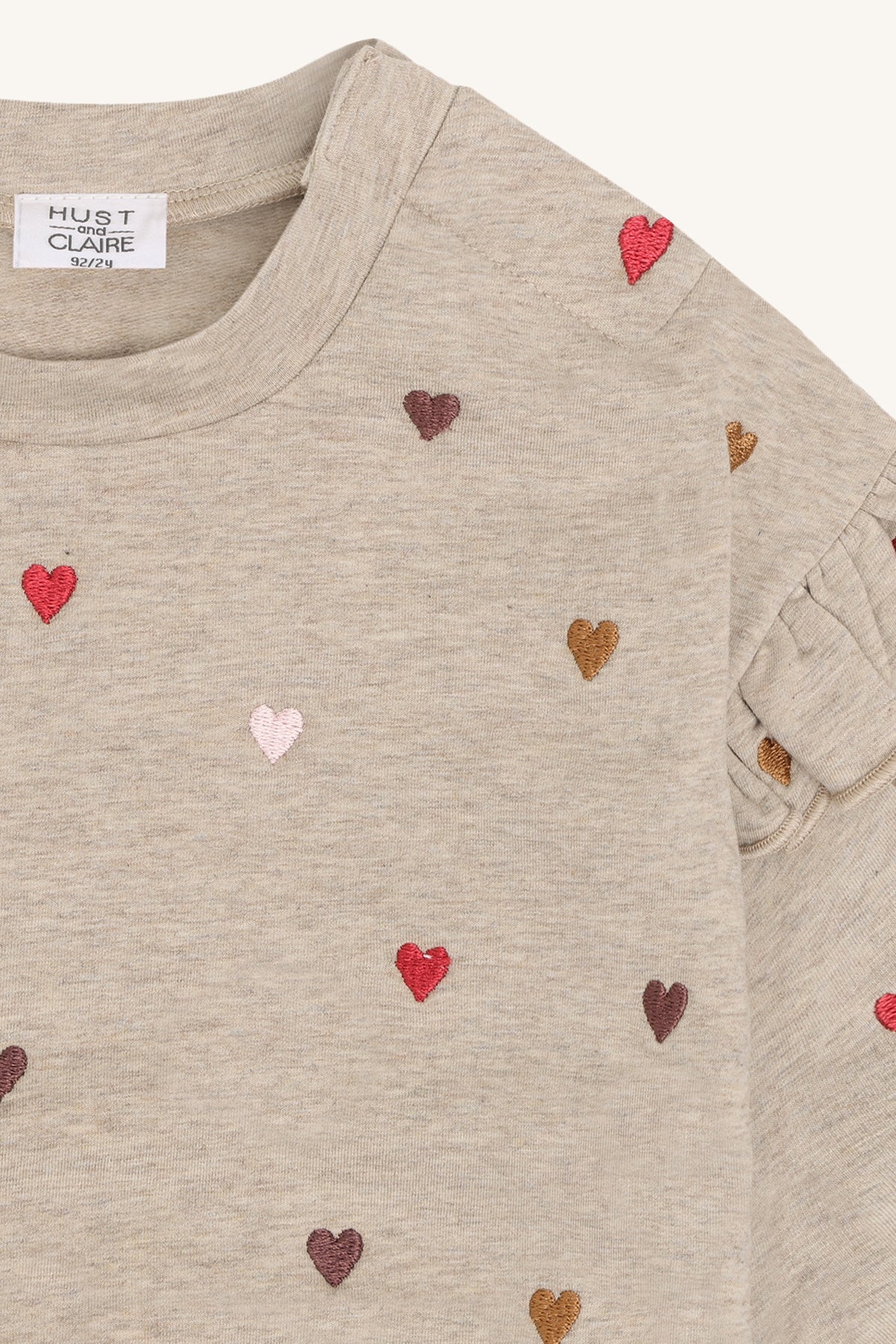 Sicillia Langarmshirt Heartbeat, Biscuit