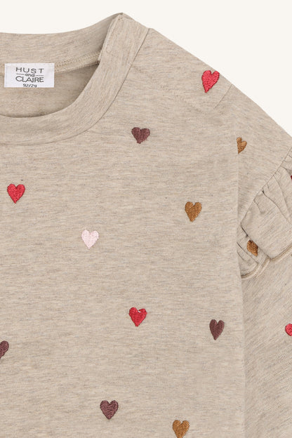 Sicillia Langarmshirt Heartbeat, Biscuit