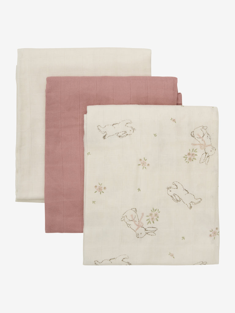 Musselin Nuschi 3er Set aus Bio Baumwolle, Rose Tan