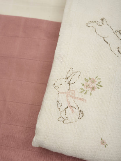 Musselin Nuschi 3er Set aus Bio Baumwolle, Rose Tan