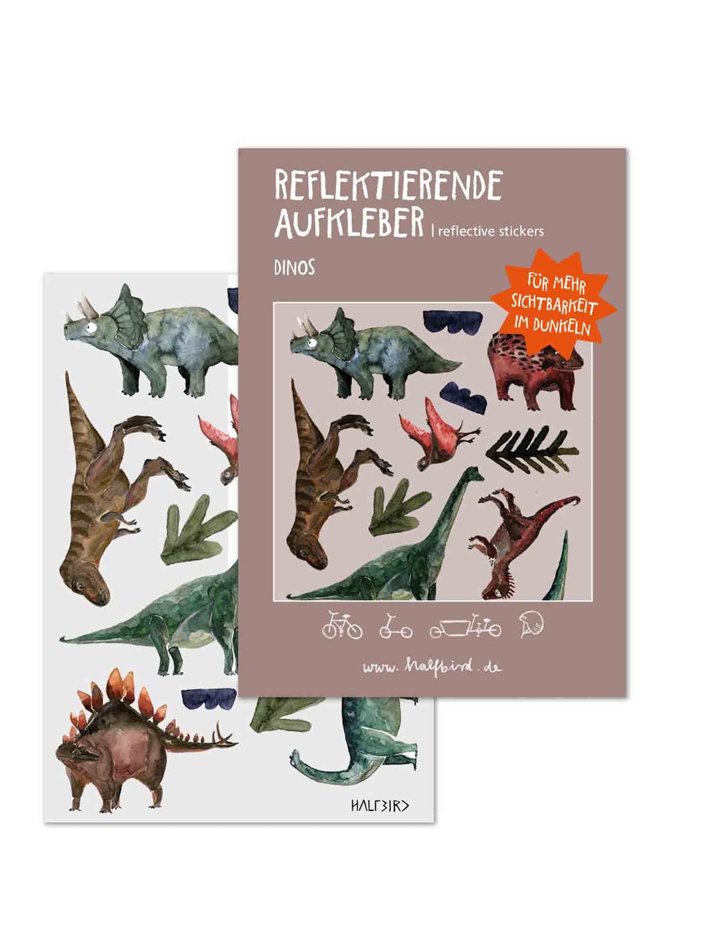 SET Reflektierende Aufkleber `Dino`
