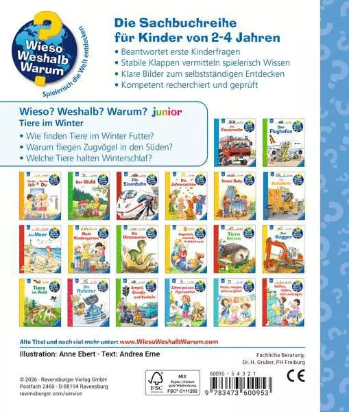 Innenansicht Kinderbuch Tiere im Winter mit Klappen zu Winterschlaf und Tierspuren im Schnee im Bärechind Winterthur Zürich Schweiz.
