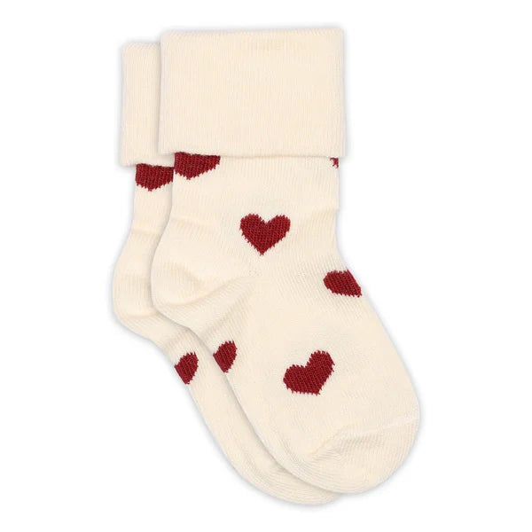 Alvilda Baumwollsocken mit Umschlag, creme