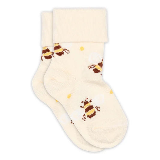 Beatrice Baumwollsocken mit Umschlag, creme