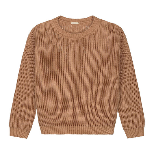 Chunky Women Knit Sweater, biscuit