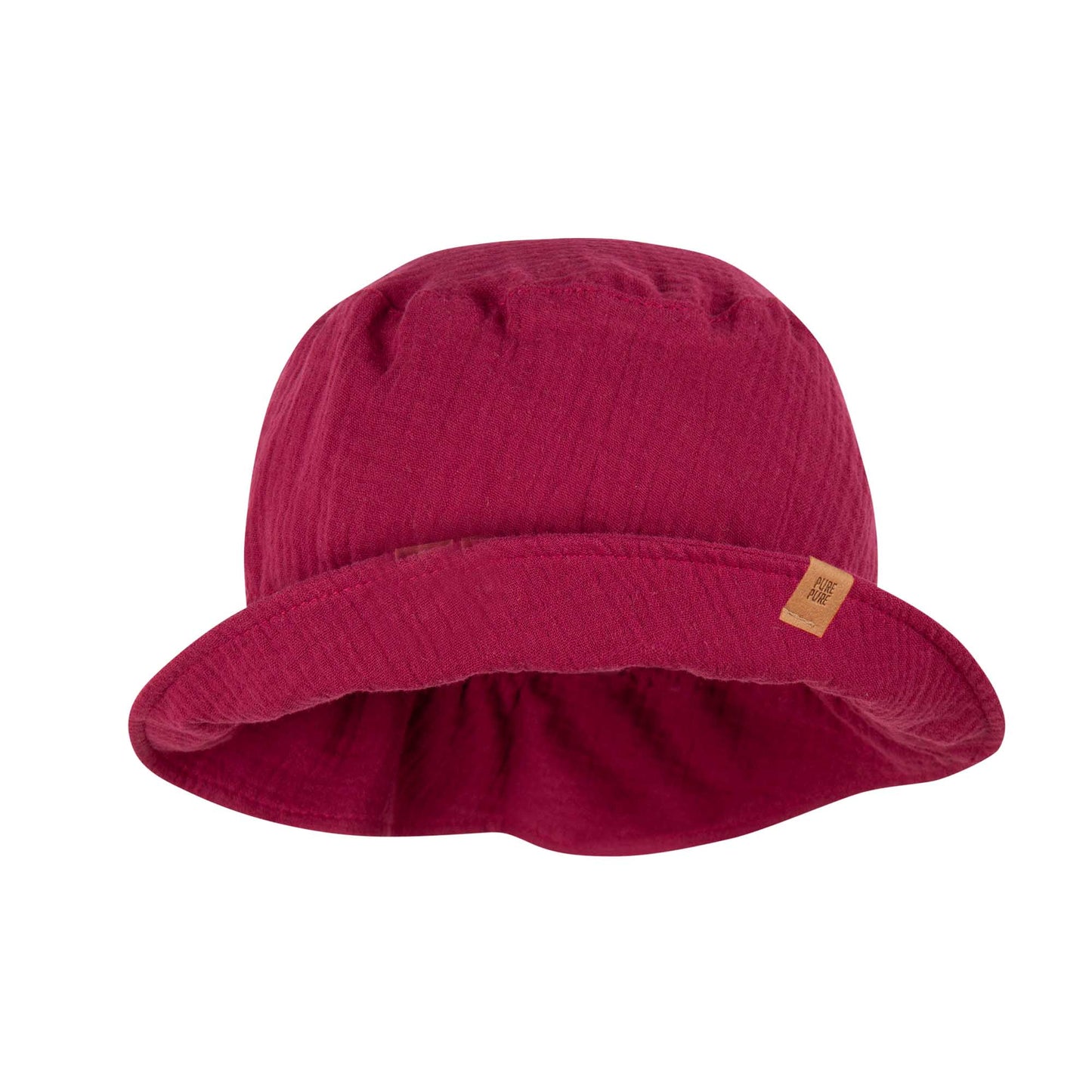 Mini Sonnenhut aus Bio-Baumwoll Mull in raspberry von Pure Pure by Bauer bei Bärechind Winterthur Zürich Schweiz.