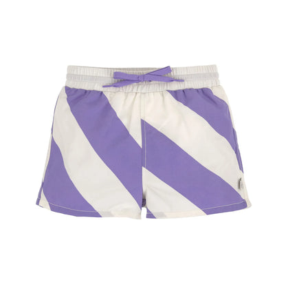 Lässig UV Boardshorts Baby Streifen lila bei Bärechind Winterthur Zürich Schweiz Vorderansicht