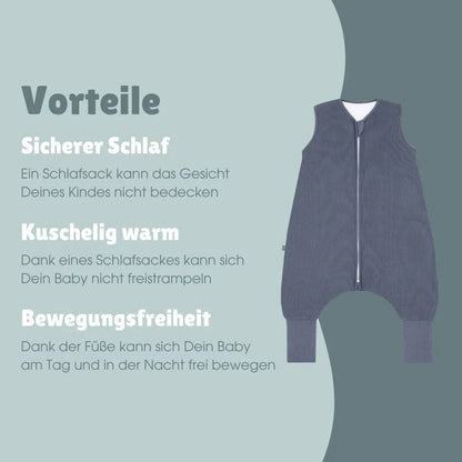 Schlafsack mit Füssen 2.5 TOG, essential blau