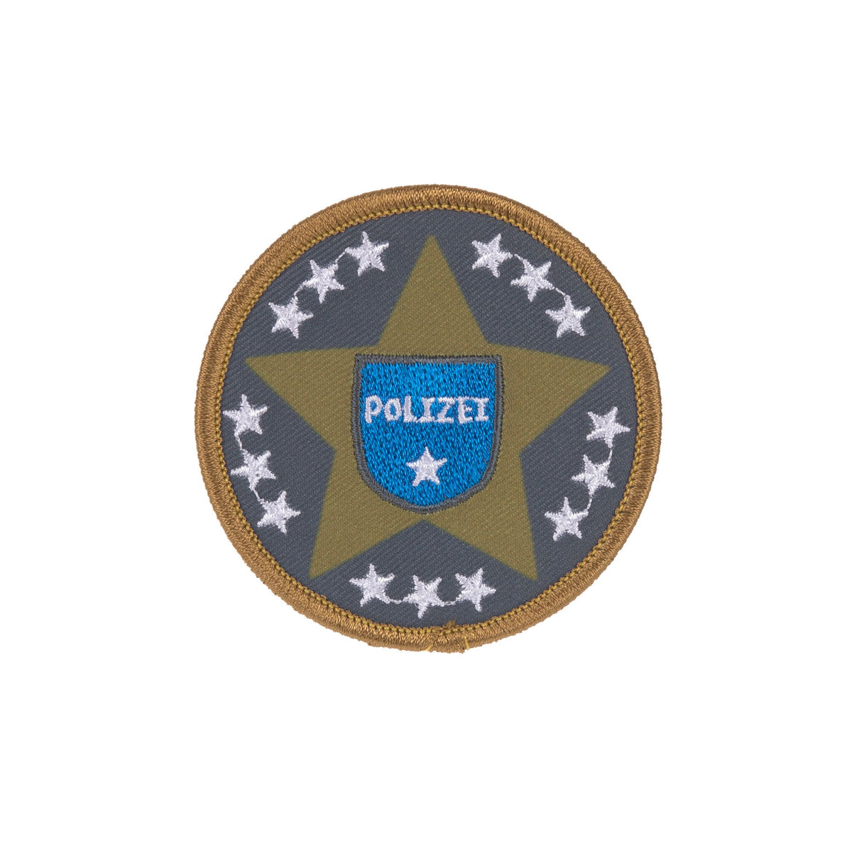 Runde Polizei-Patch mit Sternenrahmen aus dem Laessig Polizei Set.