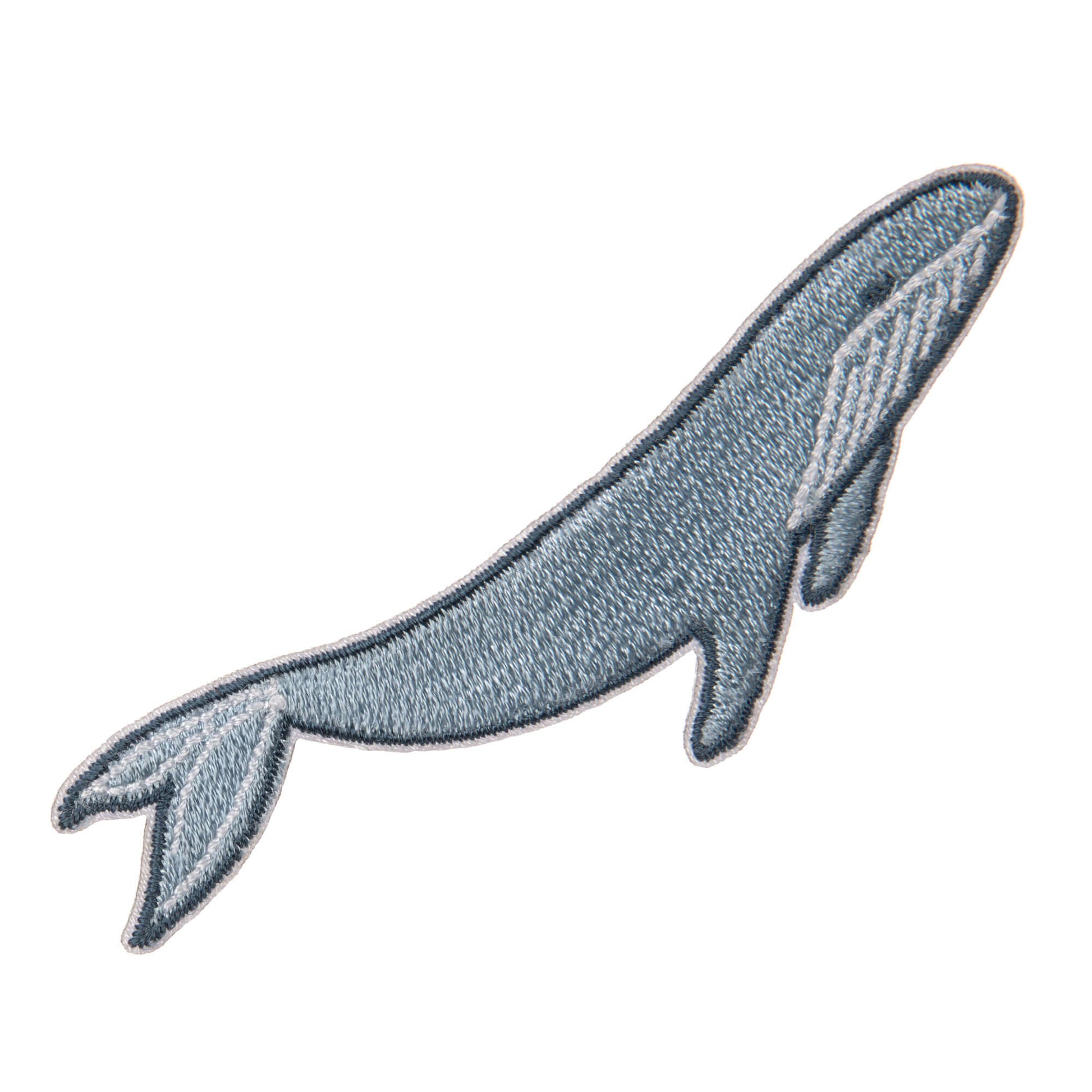 Selbstklebender Textilsticker von Lässig mit einem eleganten Wal-Motiv in Blautönen.