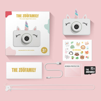 The Zoofamily Kinderkamera Zoo friends Einhorn bei Bärechind, Kinderkamera mit süssem Einhorn-Design.
