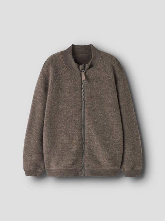 Wollfleece Jäckchen mit Reissverschluss, morel