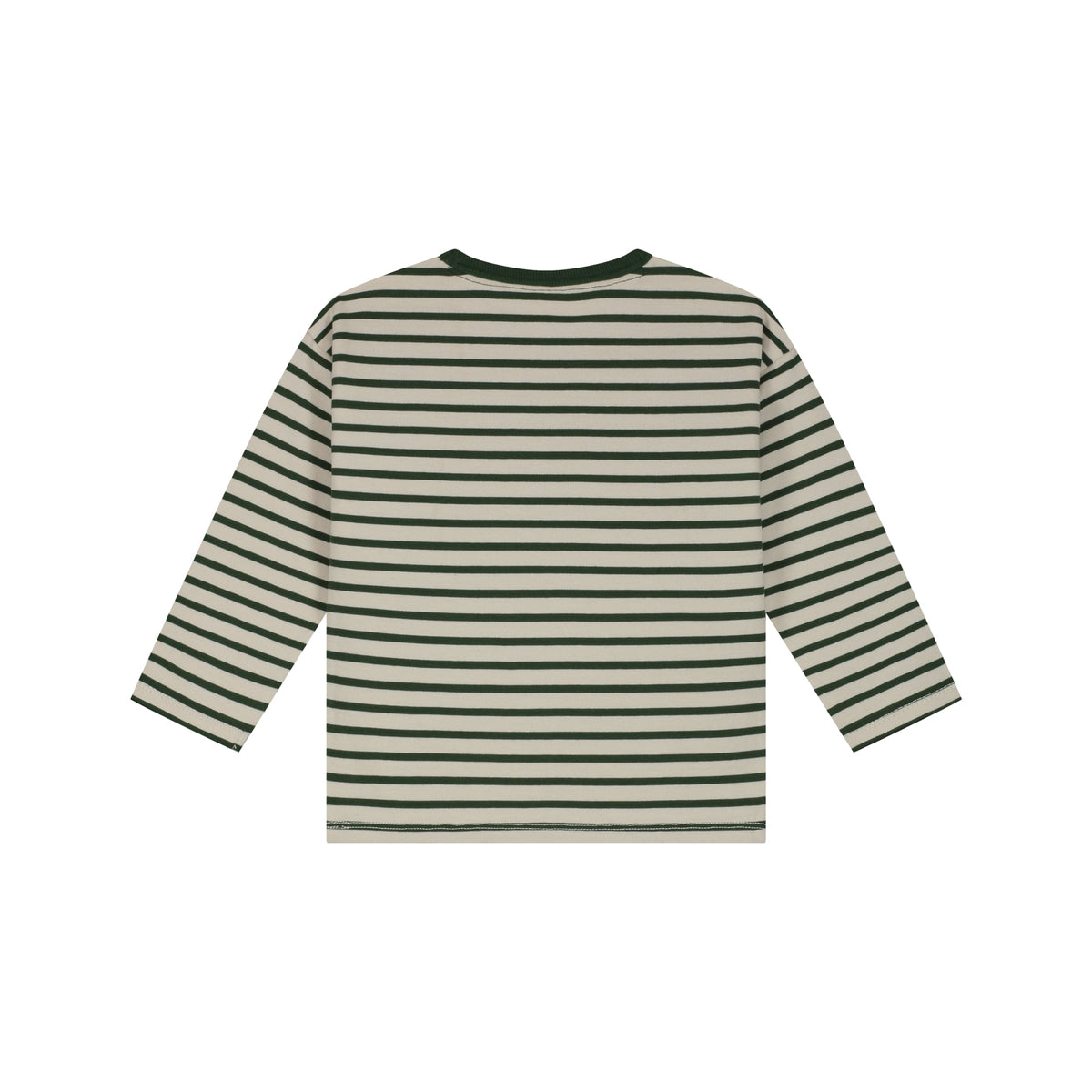 Stains & Stories T-Shirt gestreift mit Racing-Patch, Forest