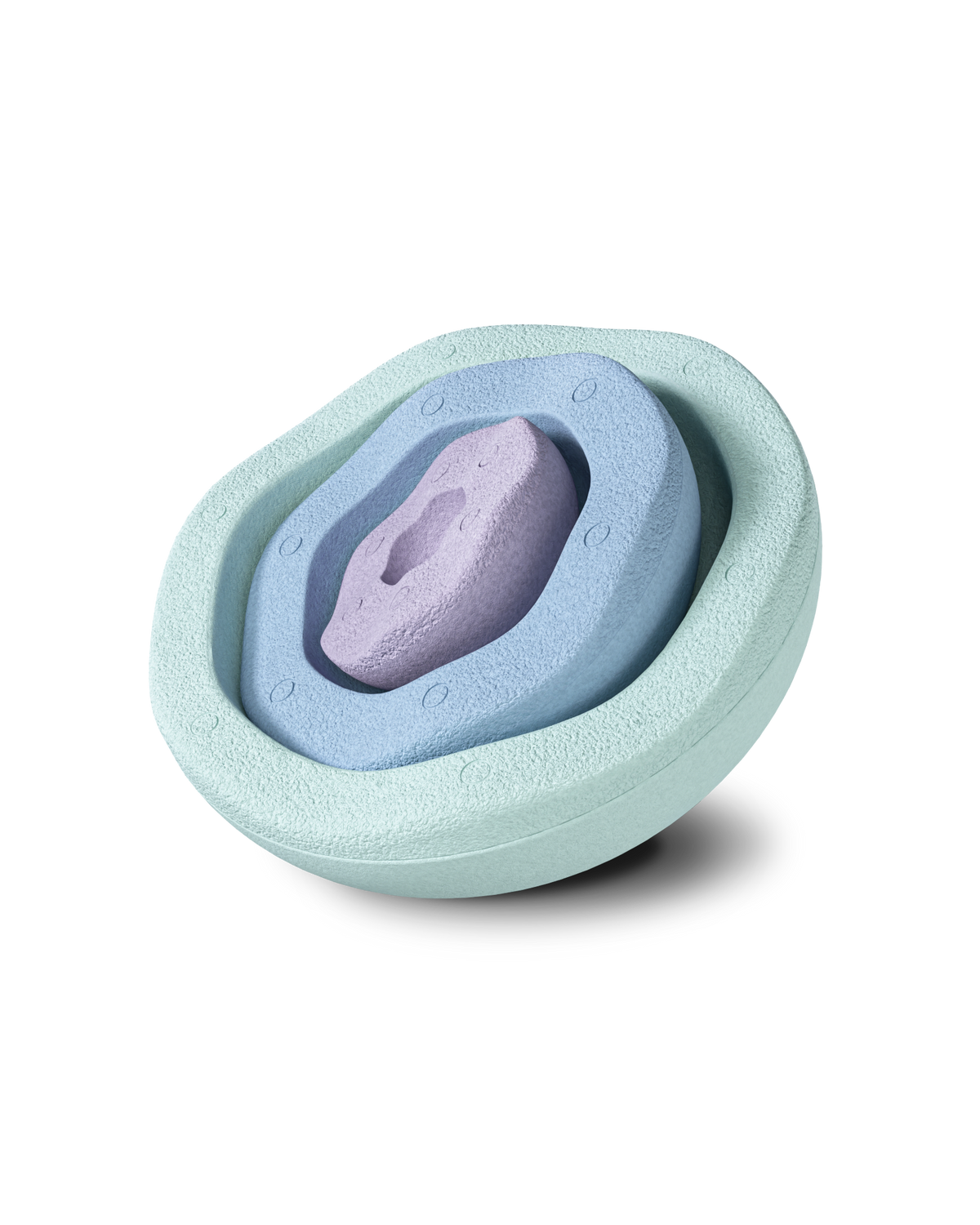 Stapelstein Inside pastel Set in Mint, Hellblau und Hellviolett – stapelbar, kreativ und nachhaltig bei Bärechind Winterthur