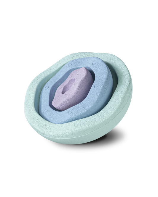 Stapelstein Inside pastel Set in Mint, Hellblau und Hellviolett – stapelbar, kreativ und nachhaltig bei Bärechind Winterthur