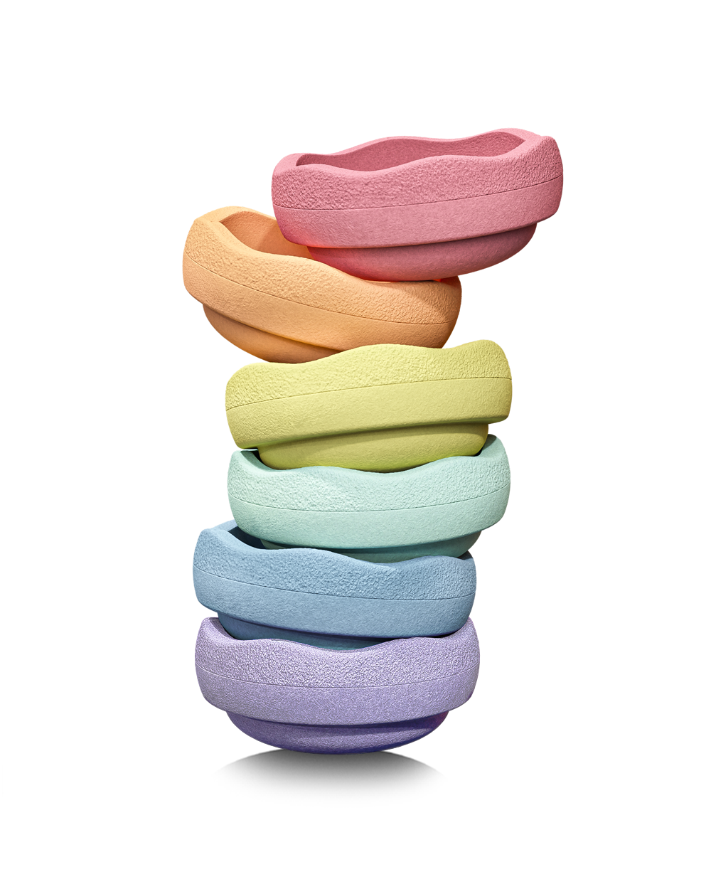 Buntes Stapelstein Set in sanften Pastellfarben – perfekt für kreatives Spielen und Balancieren. Entdecke nachhaltiges Spielzeug von Stapelstein im Bärechind in Winterthur, Zürich, Schweiz.