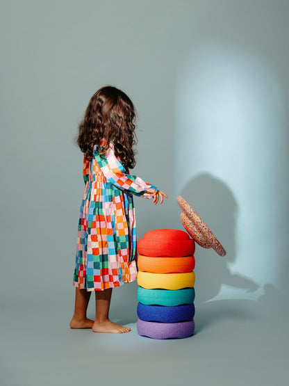 Stapelstein Super Confetti Rainbow Set classic 6+1