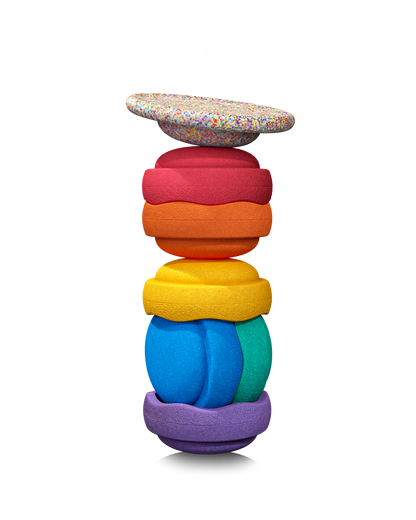 Stapelstein Super Confetti Rainbow Set classic 6+1
