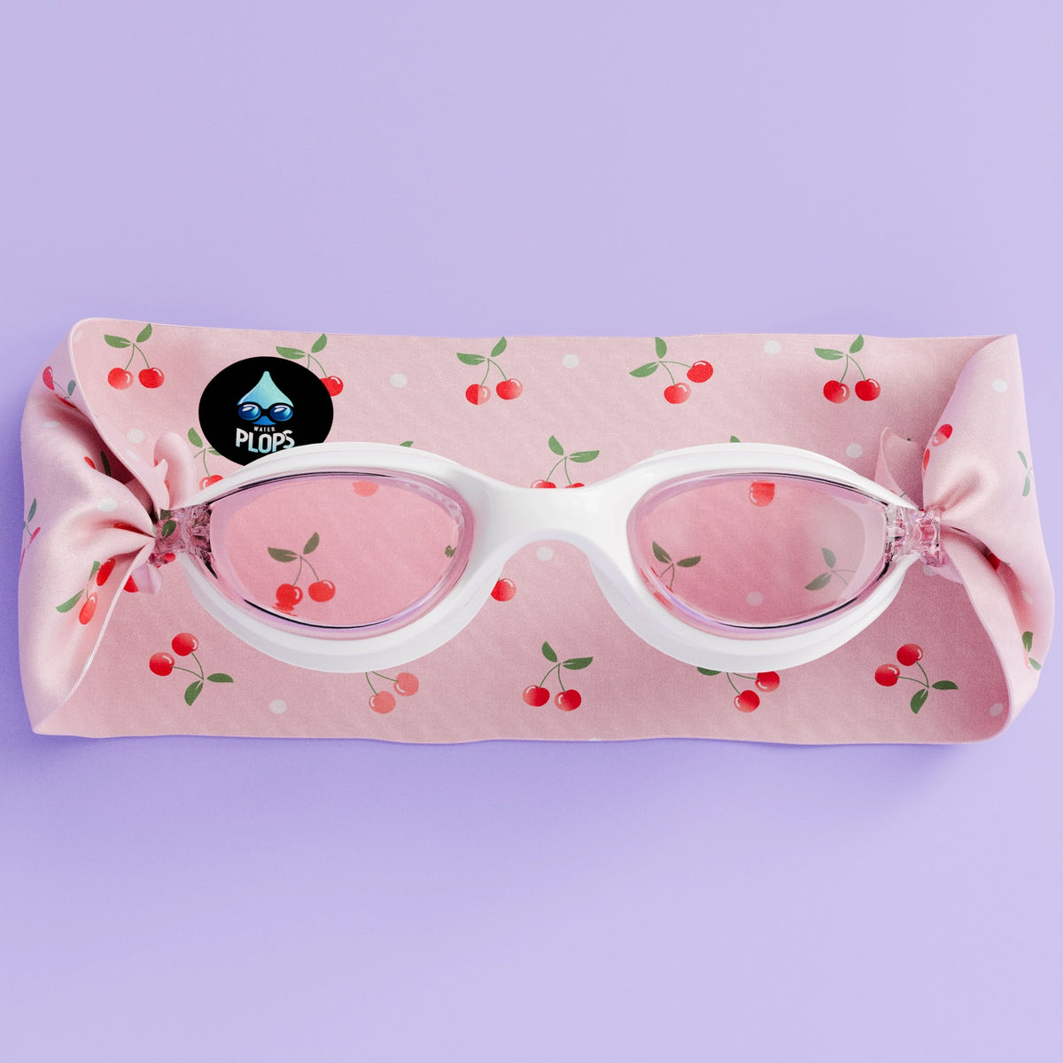 Kinder Taucherbrille, blau mit Kirsch-Muster (4-7 Jahre)