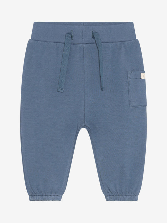 Blaue Baby Jogginghose aus Baumwolle mit Kordel, erhältlich im Bärechind Kinderladen Winterthur Zürich Schweiz
