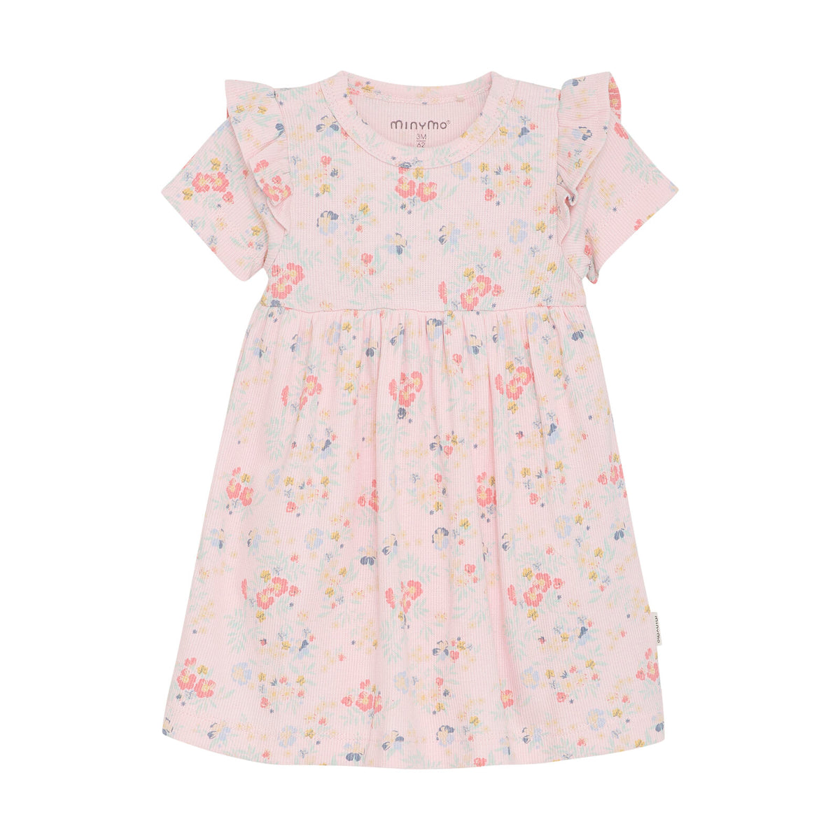 Baby Kleid mit Blumen-Allover-Print, weicher Rippstoff mit Rüschenärmeln, erhältlich in Winterthur, Zürich, Schweiz