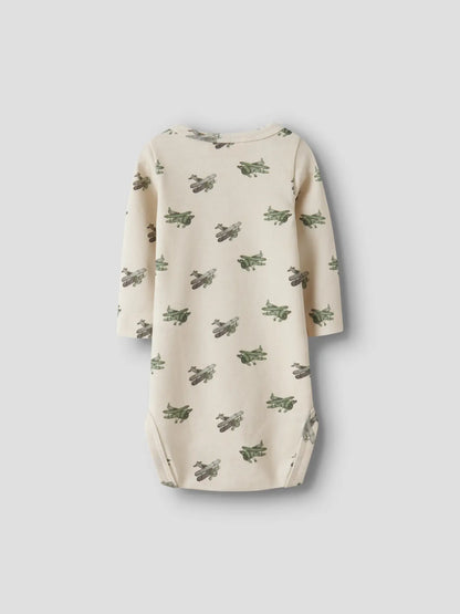 Langarm Babybody mit Flugzeug-Print in Creme von Lil’ Atelier im Bärechind Winterthur Zürich Schweiz
