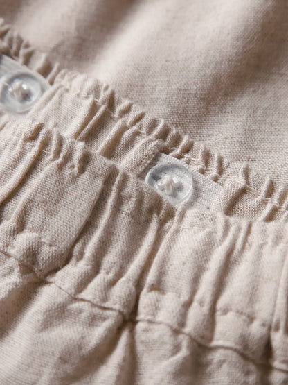 Detail elastischer Bund Babyhose aus Leinen Baumwolle zu kaufen im Bärechind Winterthur Zürich Schweiz.